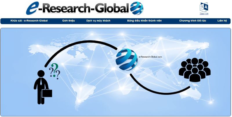 Trang khảo sát kiếm tiền nước ngoài e-Research-Global 